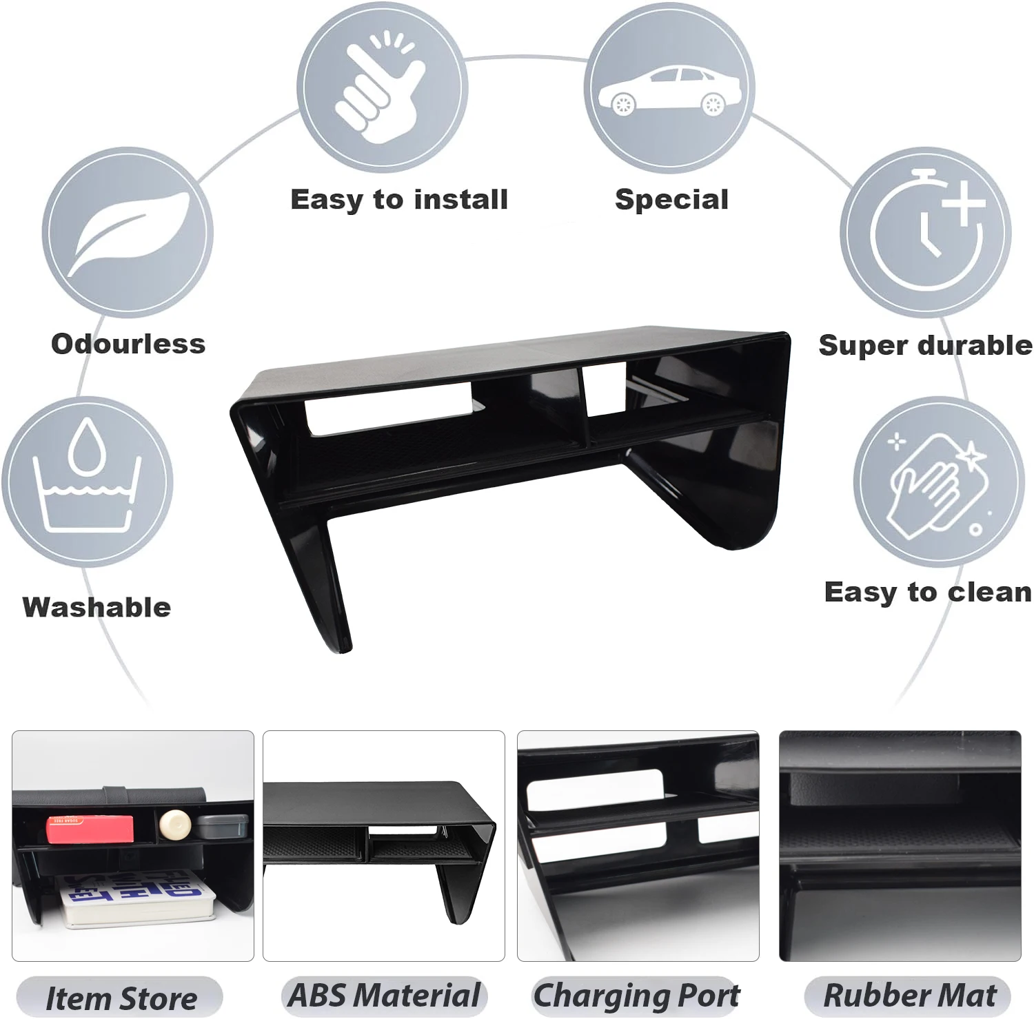 Center Console Tray Organizer For Subaru Forester 2019-2024 Center Console Interior Armrest Storage Box Accessories Insert Box - Image 2