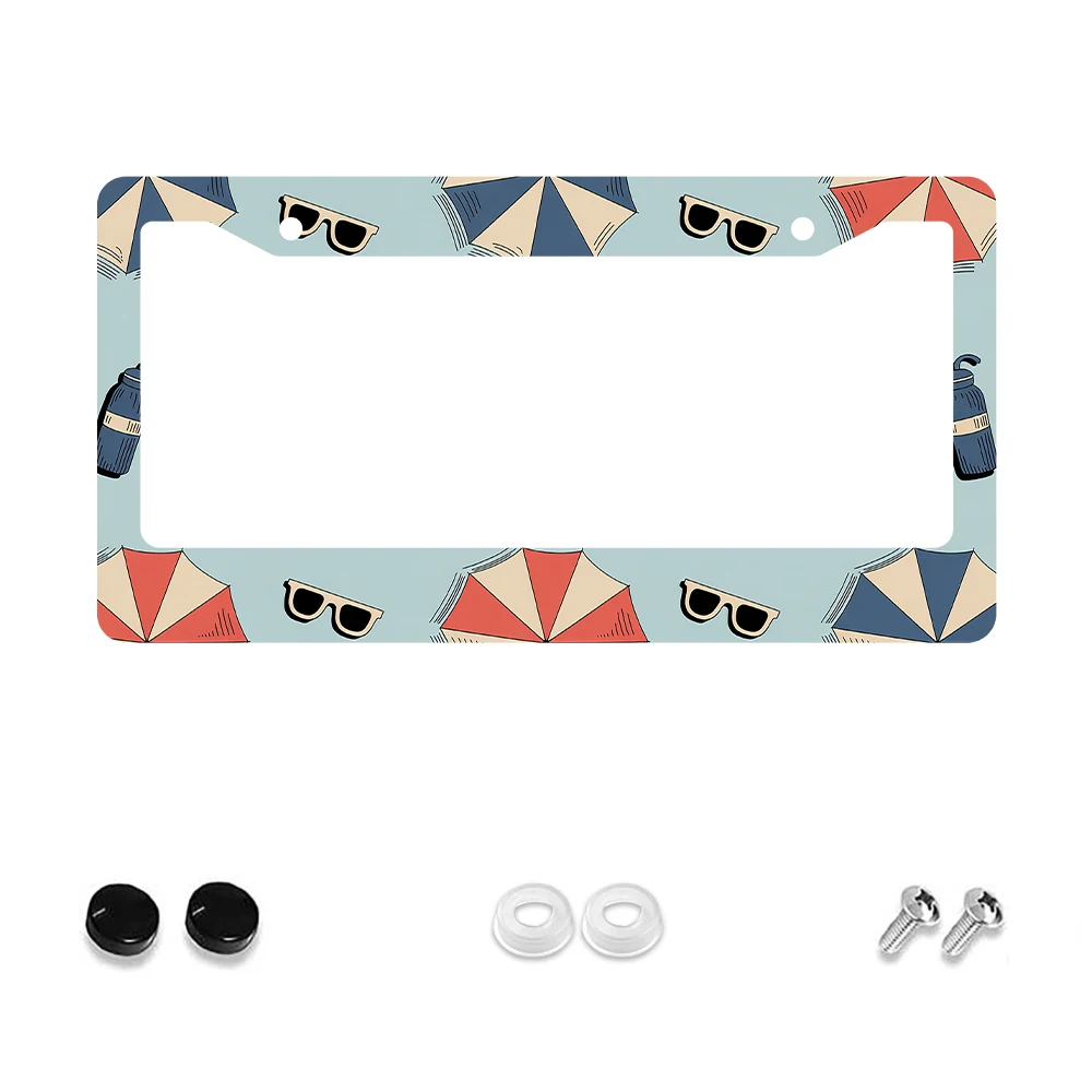 

1 шт., синие и красные солнцезащитные очки-зонтики, оправа для номерного знака с 2 отверстиями, алюминиевый материал, 6x12 дюймов, с винтом