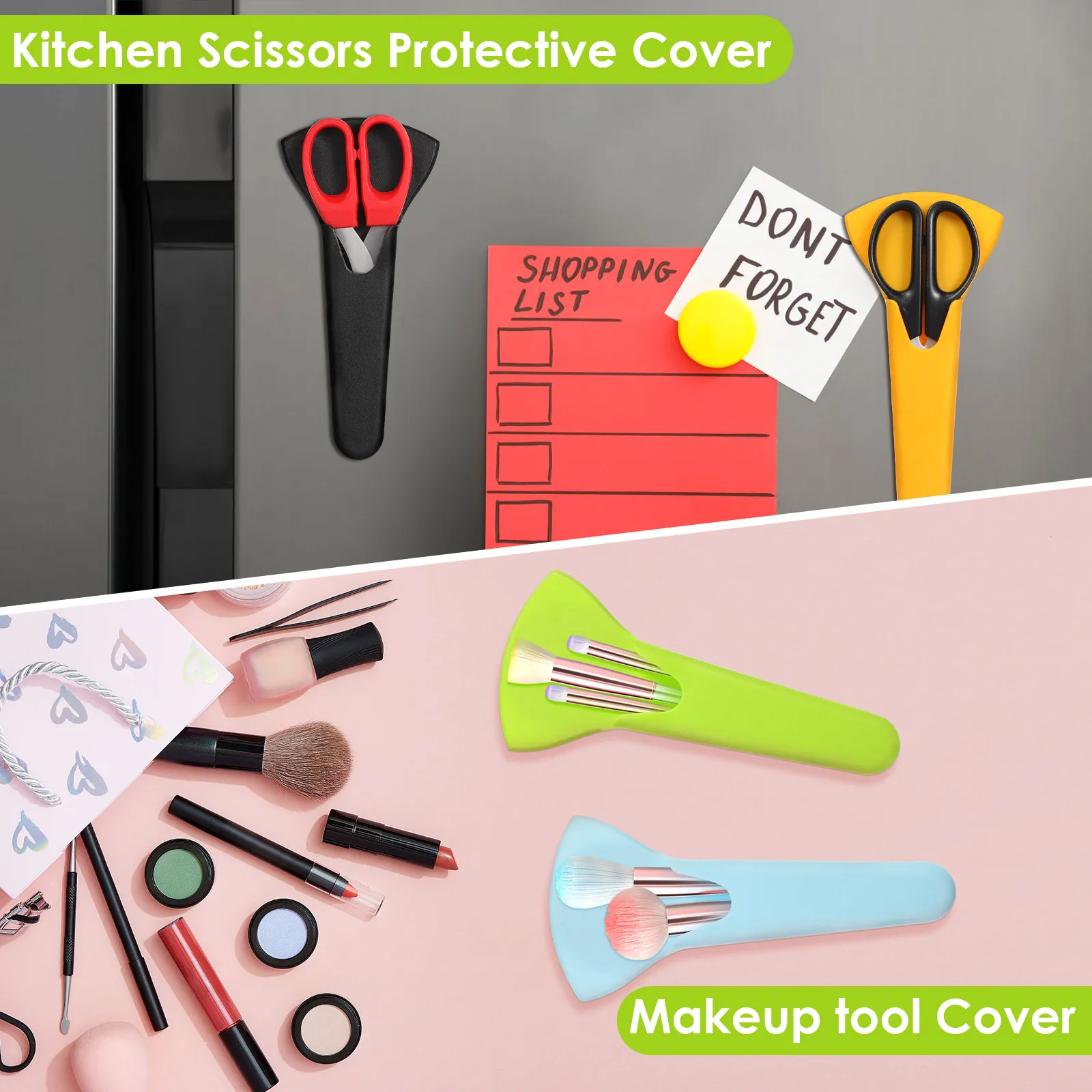 6Pcs Magnetic Kitchen Scissors Covers Protective PP Material Safety Shears Case Holder for Fridge Hair Cutting Use