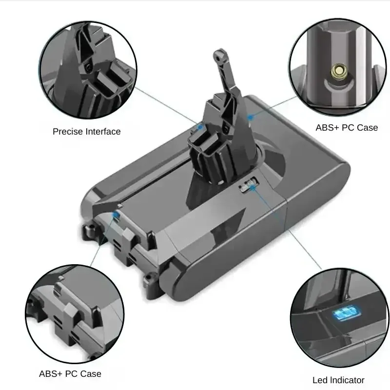 New Compatible with Dyson V10 V8 V11 V15 V7 V6 Series SV07 SV09 SV10 DC62 Vacuum Cleaner Rechargeable Battery