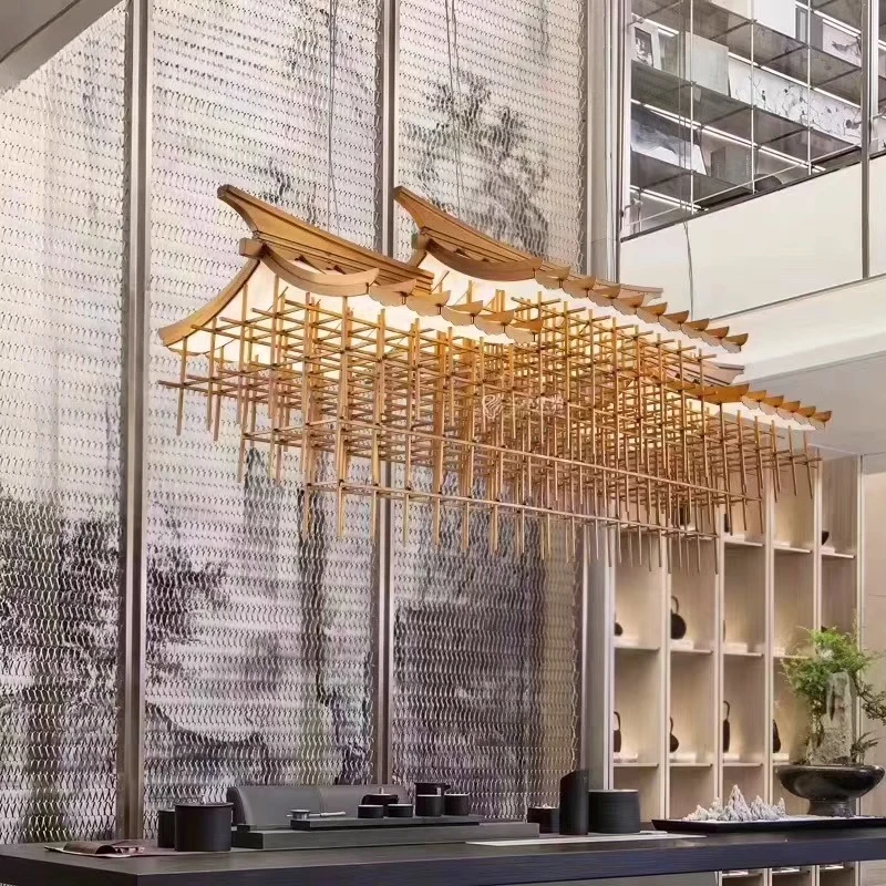

Sales Office Sand Table Hotel Lobby Chinese Rooftop House Chandelier Hot Pot Restaurant Engineering Lighting