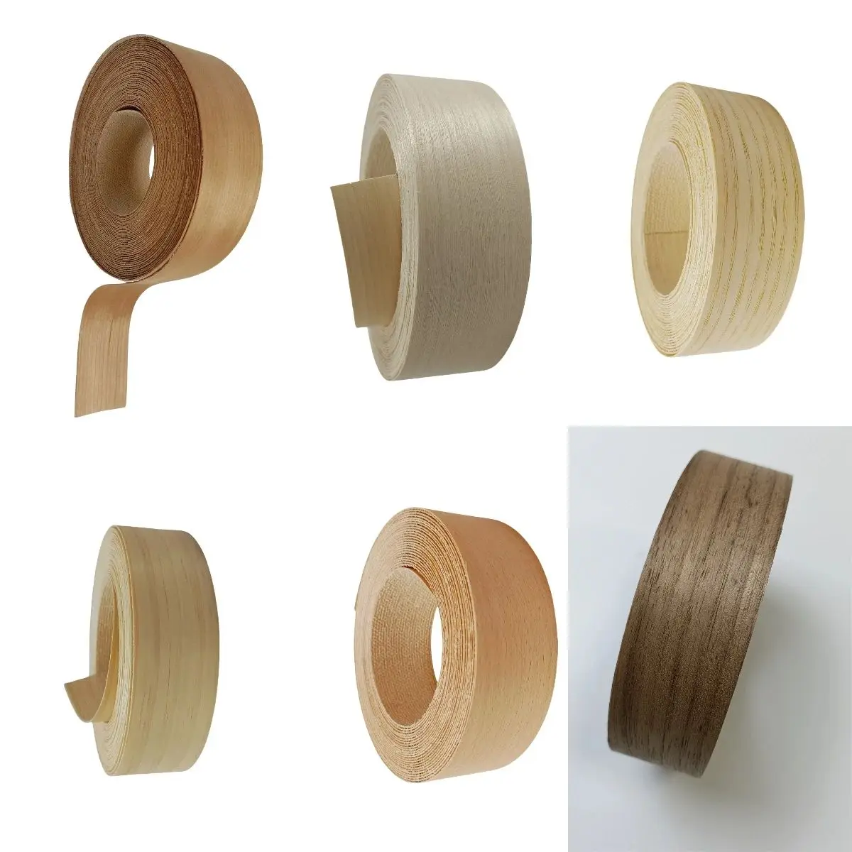 13'/26'/50' Pre-glued Birch/Maple/Walnut/Oak/Okoume/Beech White Wood Edge Banding,Iron On Edging Veneer For Plywood Furniture image 3