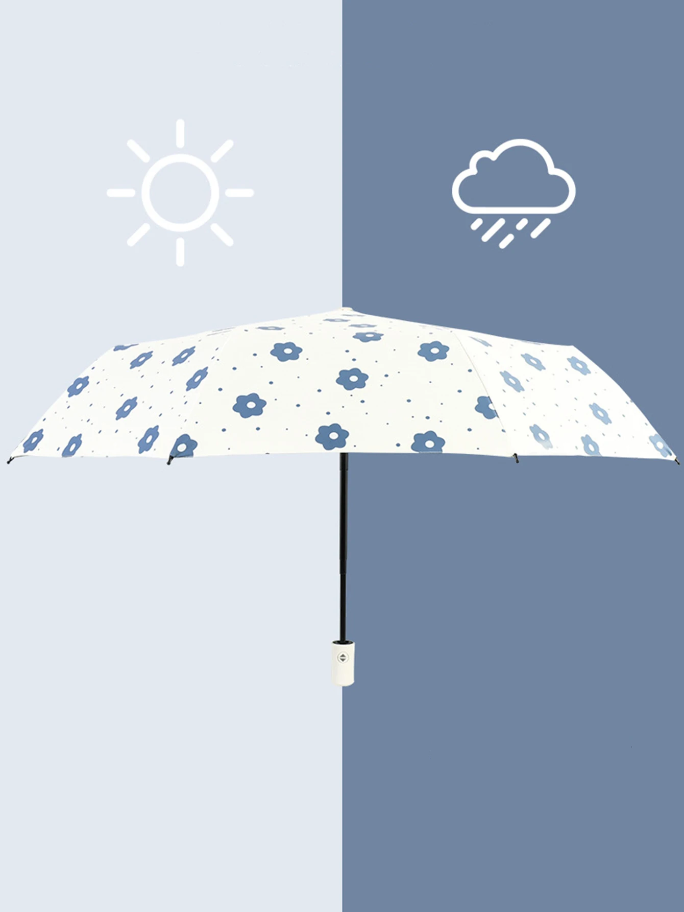 Fully automatic large umbrella, sun protection, UV protection, wind resistance cartoon, sunny umbrella, female student