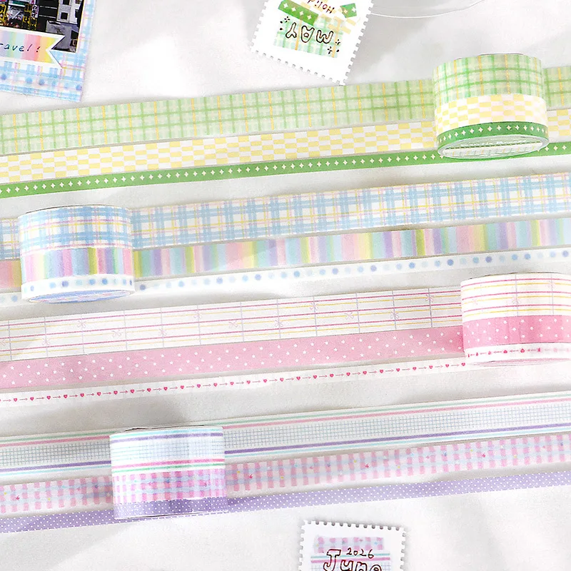 4pcs/1lot Decorative Adhesive Tapes Spring Field Prelude Junk Journal Japanese Masking Scrapbooking Stickers