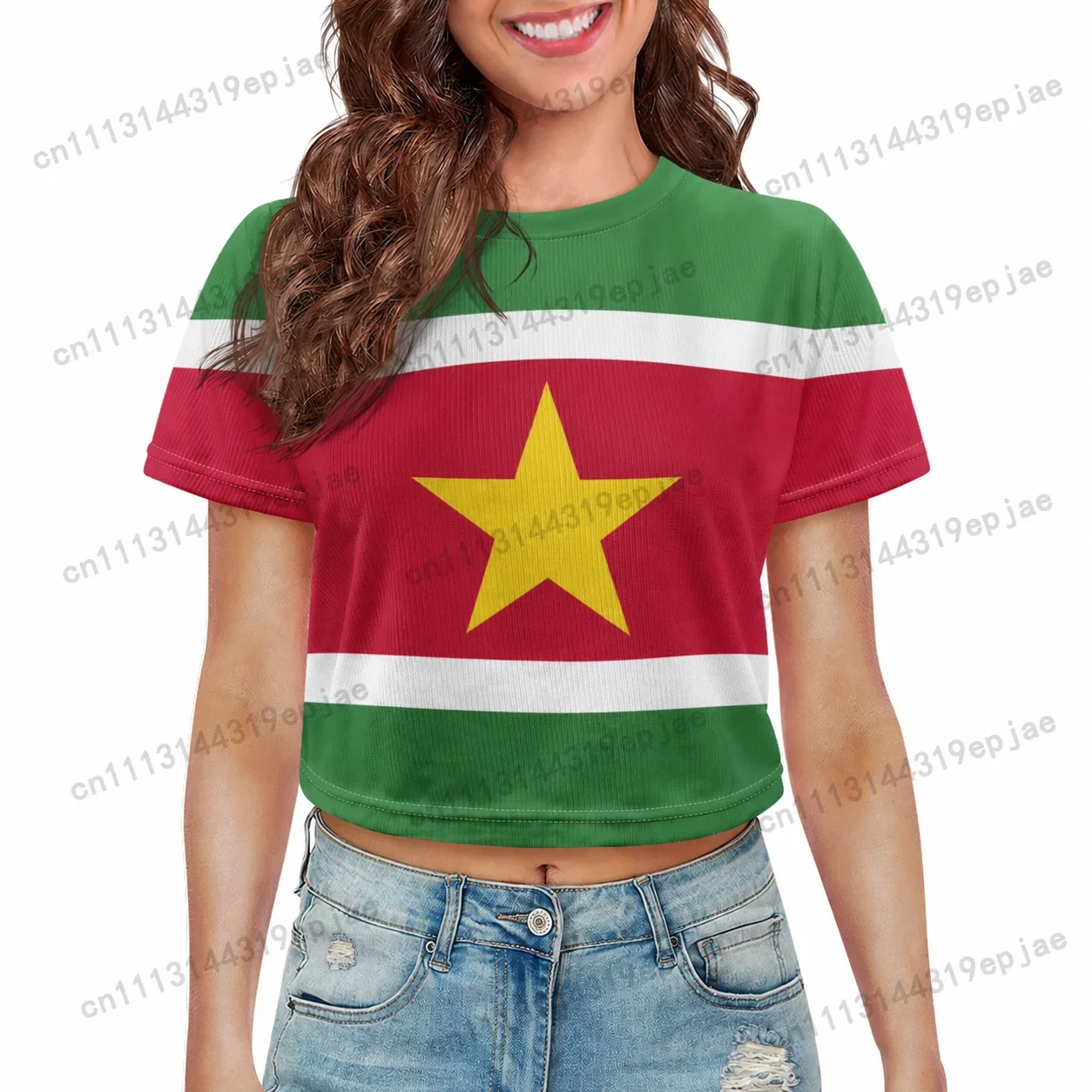 Sudan Sweden National Flag Eagle Print Crop Tops Women Short Sleeve O-neck Casual Streetwear Y2K Green Summer T-shirt