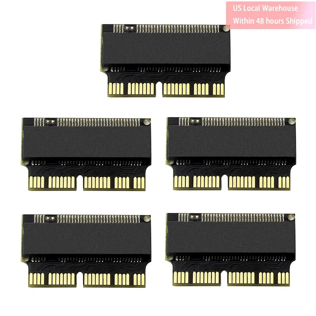 5pcs  M.2 Adapter PCIe M2 to SSD for Apple Macbook Air Pro Laptop 2013 2014 2015 A1465 A1466 A1502 A1398 PCI-E x4 NVMe SSD