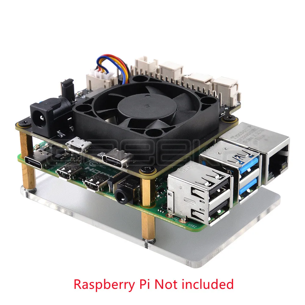 GeeekPi Raspberry Pi X735 V3.0 Power Management Board with PWM Fan Cooler Safe Shutdown for Raspberry Pi 4B/3B+/3B/2B