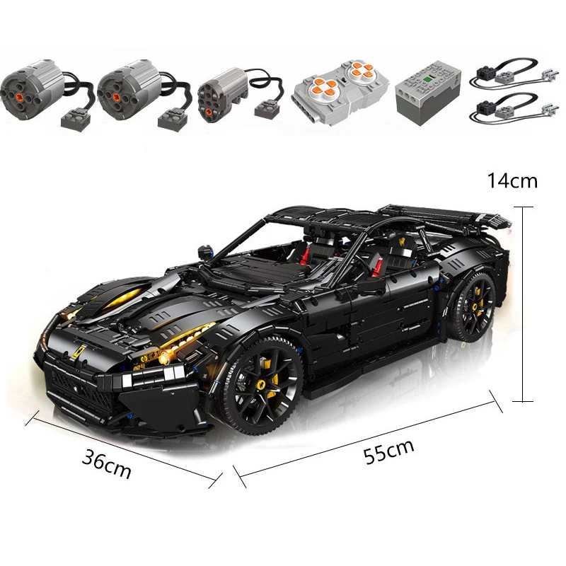 Technical Car Building Blocks APP Remote Control Moter Power V12 MY88001 Bricks T5023 Super Sports RS6 Constructor Set Toys Kids