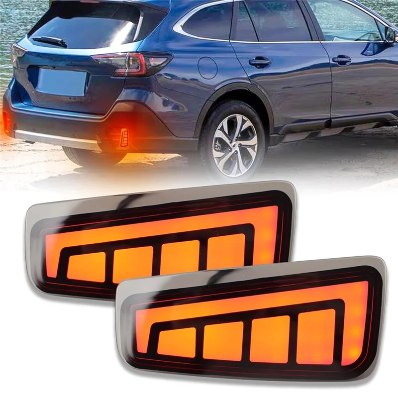 Leading-Edge-Brake Light Rear Bumper Reflectors Turn Signal Tail Light For Subaru Outback 2015-2020 Accessories Light