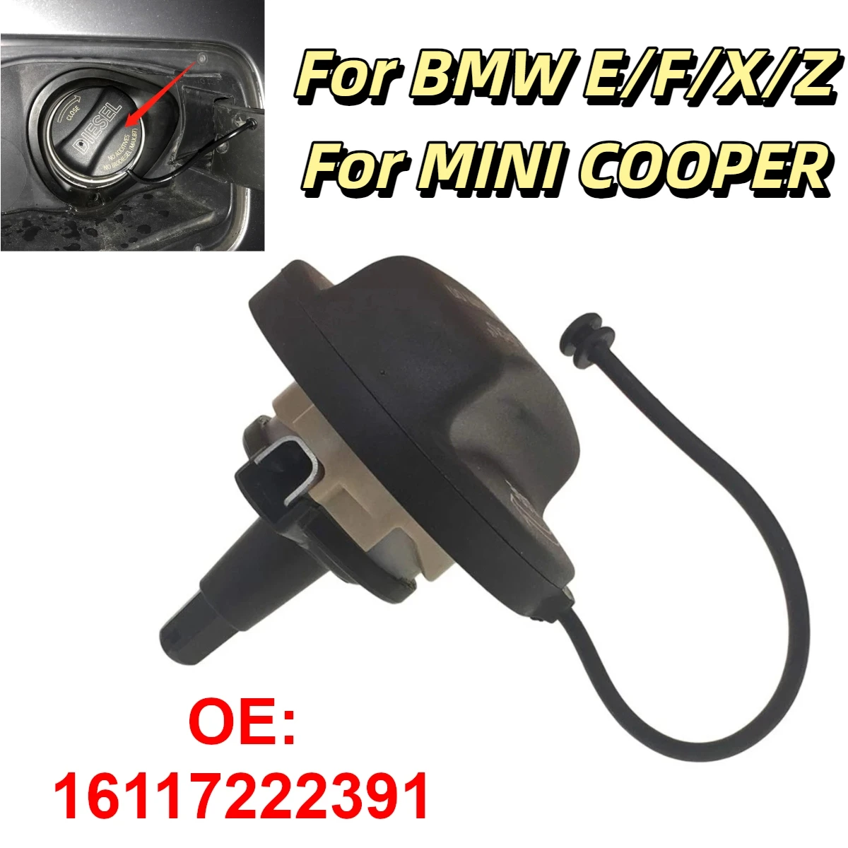 

Car Inner Fuel Tank Cap for BMW 1 2 3 4 5 6 7 X1 X2 X3 X4 X5 X6 Z4 for Mini for Rolls-Royce 16117222391