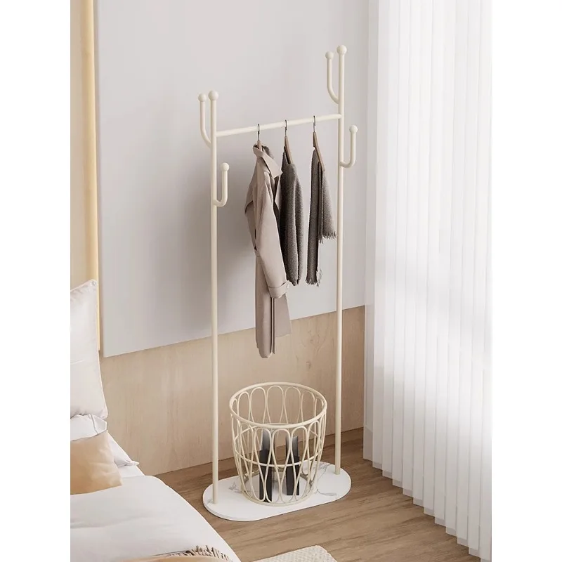 Cream style lichen hat rack, bedroom clothes vertical clothes  storage dirty clothes basket