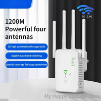 Wireless 5G WiFi Repeater 1200Mbps  300M Router Wifi Booster Dual Band Long Range Extender 5Ghz Wi-Fi Signal Amplifier Repeater