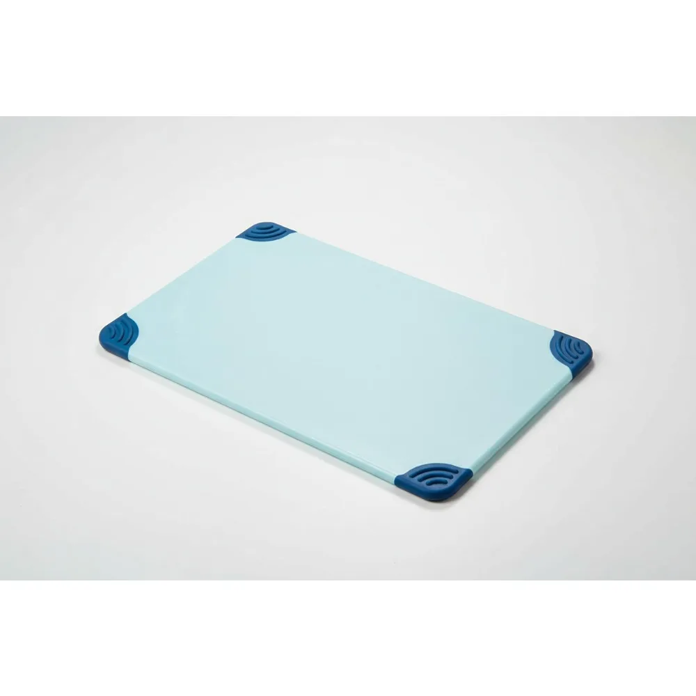 

Blue Plastic Cutting Board with Safety Hook, 12x18 Inch Non-Slip Kitchen Chopping Mat for Home & Restaurant Use
