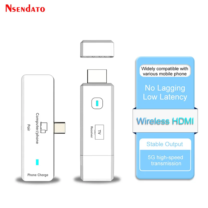 5.8G 1080P Wireless HDMI Video Audio Transmitter Receiver Extender 50m Wifi Display TV Dongle for TV Box Monitor Projector PC