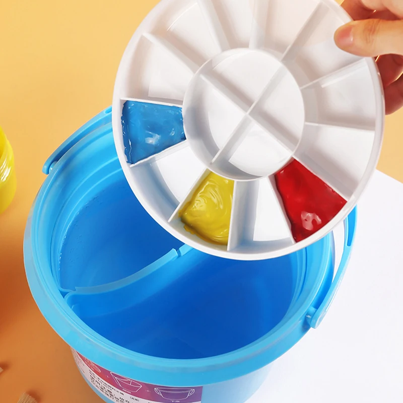 Ведро для чистки переносная живопись Brush с палеткой, многофункциональные практичные аксессуары для рисования