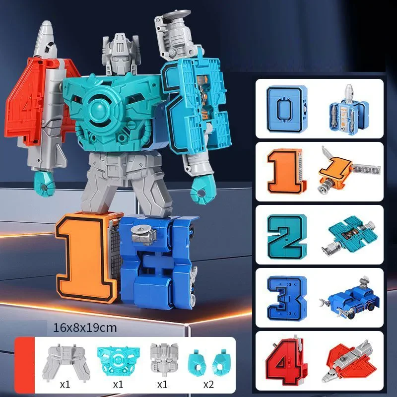 DIY-bouwstenen educatief speelgoed actiefiguur transformatie nummer robot vervorming robot speelgoed voor kinderen geschenken
