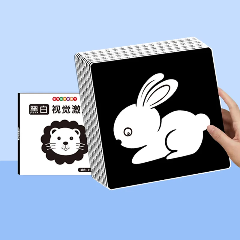 Black and White Cards, 0-12 Month Baby Early Education Cards, Baby Visual Stimulation Cards, Early Education Puzzle Toys