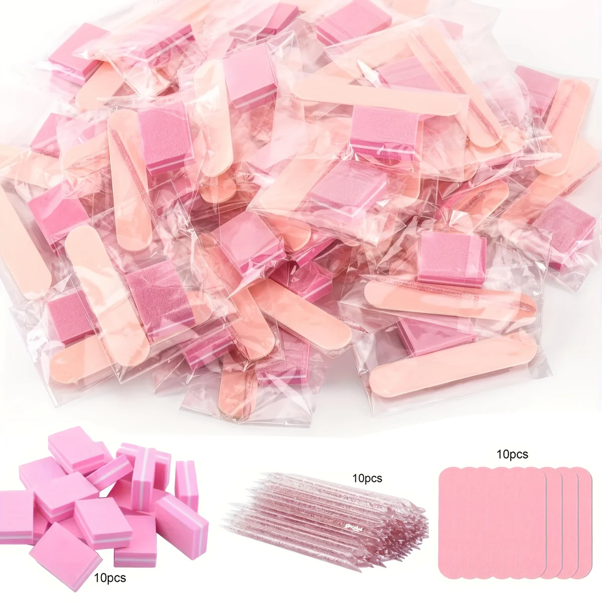 10pcs Nail Care Kit: Mini Files, Buffers & Sticks - Perfect for Jewelry Polishing & Manicures