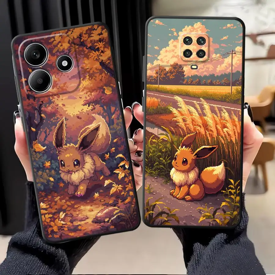 P-PokemonS Cartoon Elf Evoli Handyhülle für Xiaomi Redmi Note 15 Pro Plus K40 12 Note 14 13 11 A5 A7 K60 A15 15A A1 A2 A3