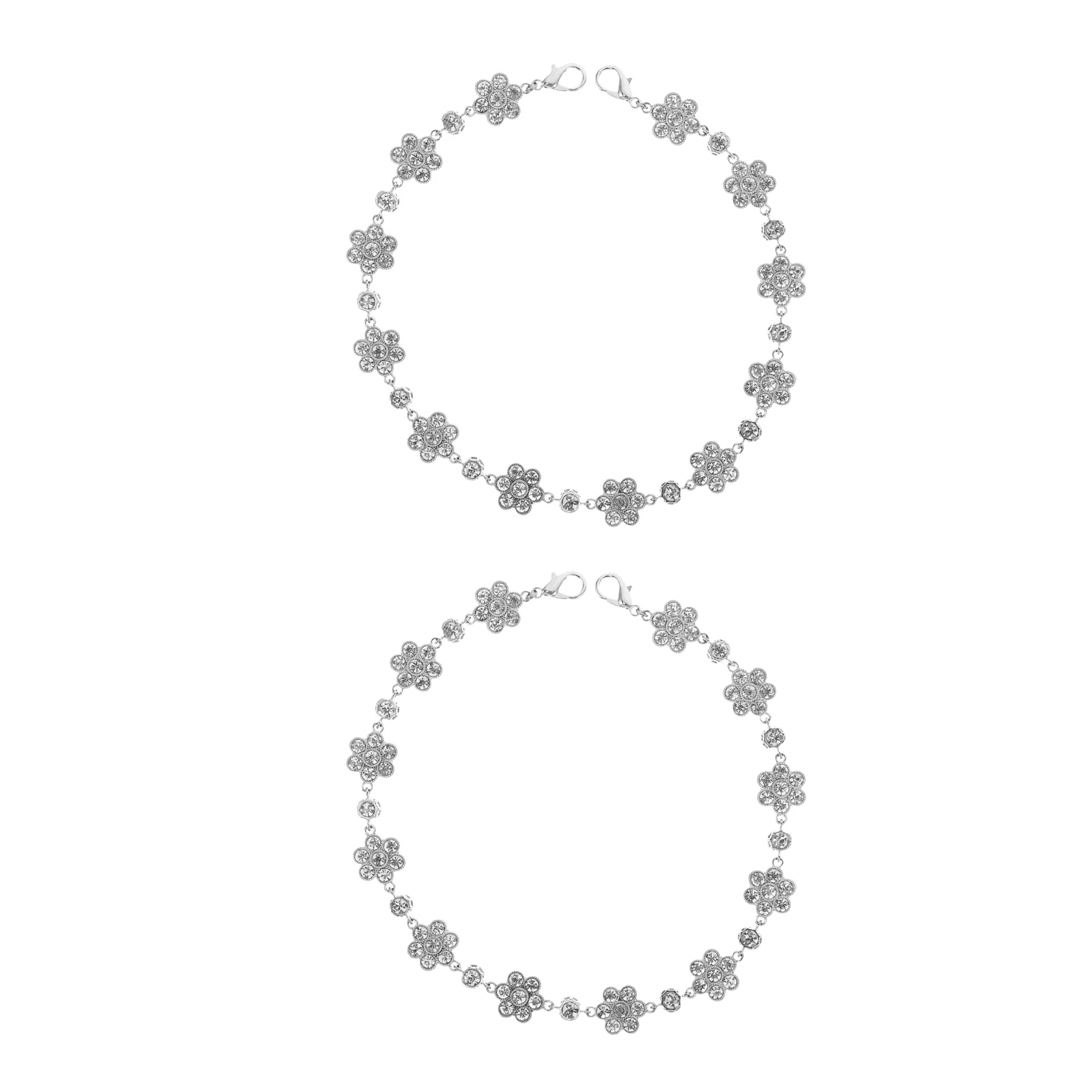 

2pcs Bag Chain Rhinestone Purse Strap Replacement For Handbags Decorative Wide Extender Lightweight Shoulder Use Universal Fit