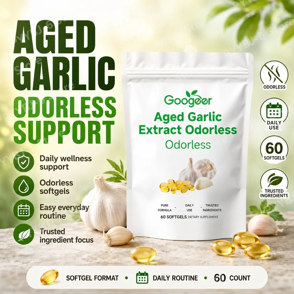 

Odorless Aged Garlic Extract 60 Softgels Natural Nutritional Supplement Supports Immune Defense and Body Energy for Adults