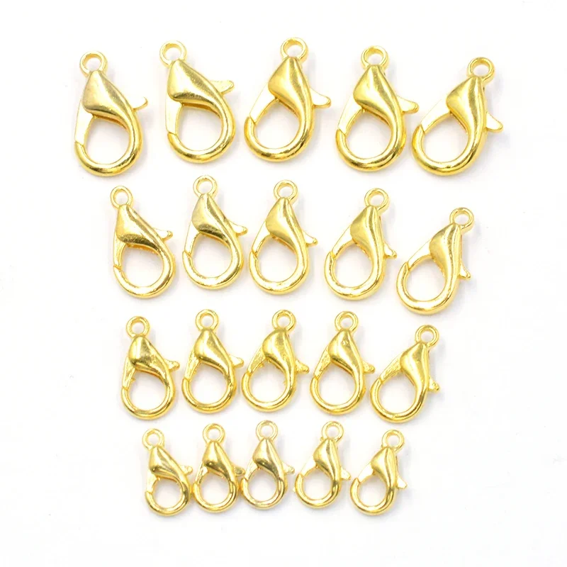 50pcs Mixed 7 Color 10/12/14/16mm Metal Lobster Clasp Hooks End Connectors For Jewelry Making Findings Necklace Bracelet DIY