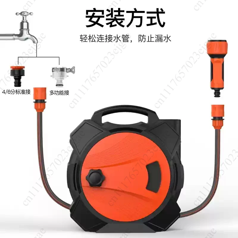 20M Explosion-Proof Water Hose Reel Cart Portable Multi-Function Nozzle for Garden Vegetable Watering Patio Cleaning