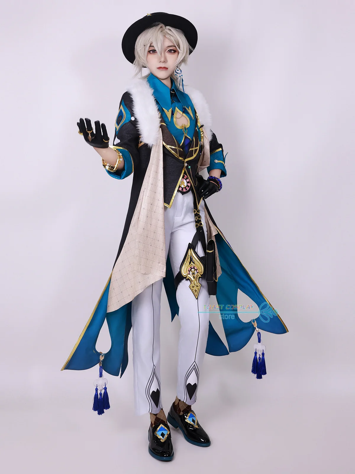 Aventurin Cosplay Spiel Honkai Star Rail Aventurin 3D Druck Cosplay Kostüm Perücke Full Set Anime Rolle Spielen Karneval Party Kleidung