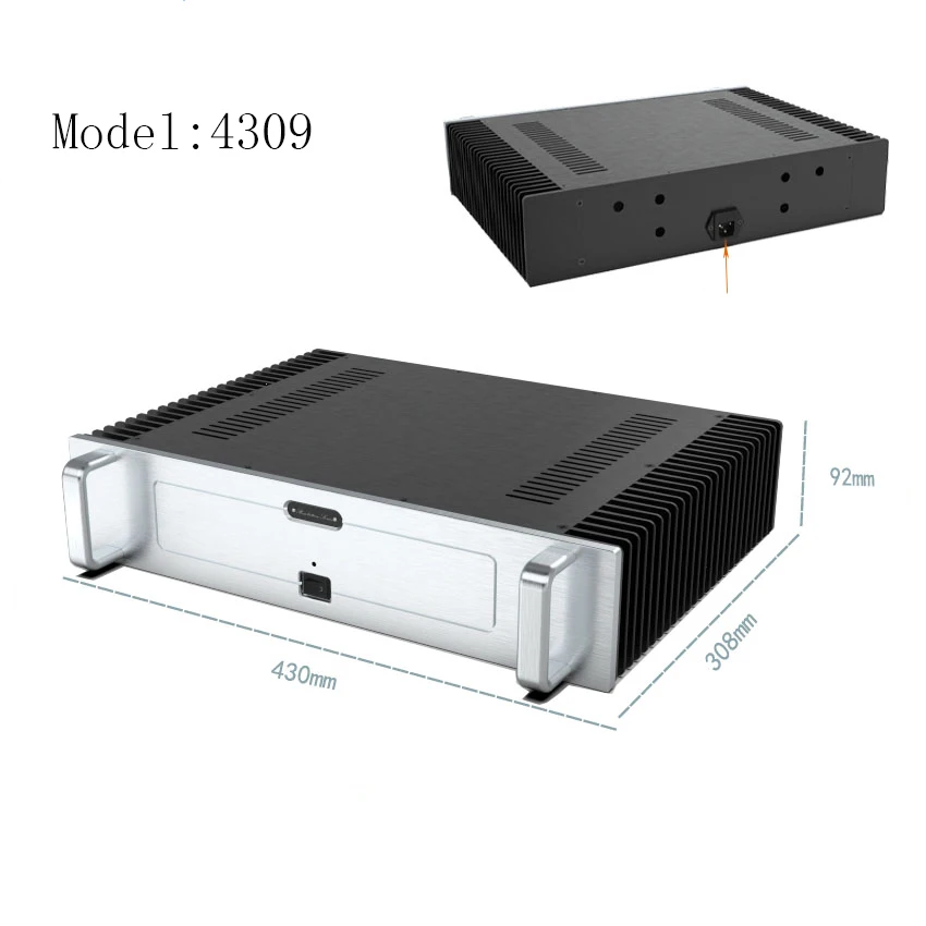 Weiliang Audio 4309 هيكل Preamp من سبائك الألومنيوم بالكامل مع مضخم تبديد الحرارة ثنائي الجانب هيكل مكبر للصوت من الفئة أ