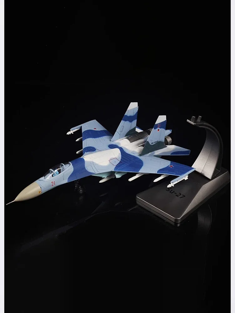 Diecast 1:100 Scale Su-27 Alloy Finished Aircraft Simulation Model Toy Static collectible Decoration Souvenir Gift For Adult Boy