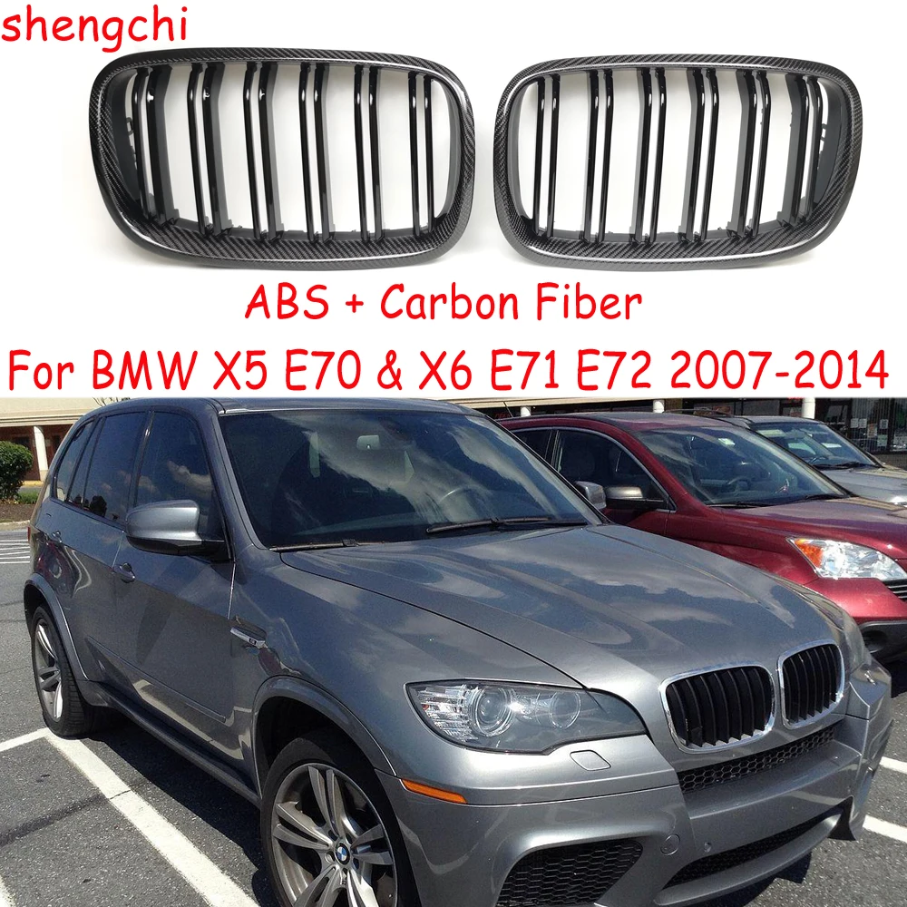 

X5 E70 X6 E71 Передний бампер из углеродного волокна Kindey Grills для BMW X5 E70 X6 E71 E72 xDriver 35i xDriver50i Grille 2007-2014