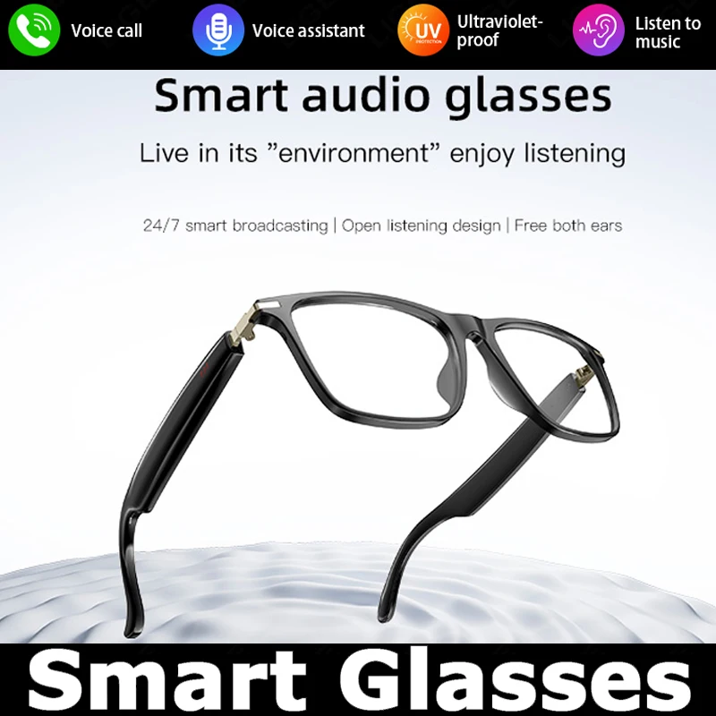 

AI Intelligent Translation Glasses Smart Glasses Bluetooth-Compatible Wireless Headset Sunglasses Earphone Glasses for Men Women