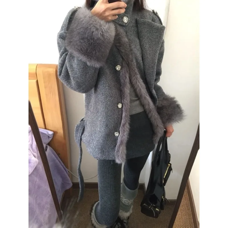 

Korean Retro High-end Light Luxury Short Coat Autumn and Winter New Thickened Warm Lazy Versatile Woolen Coat