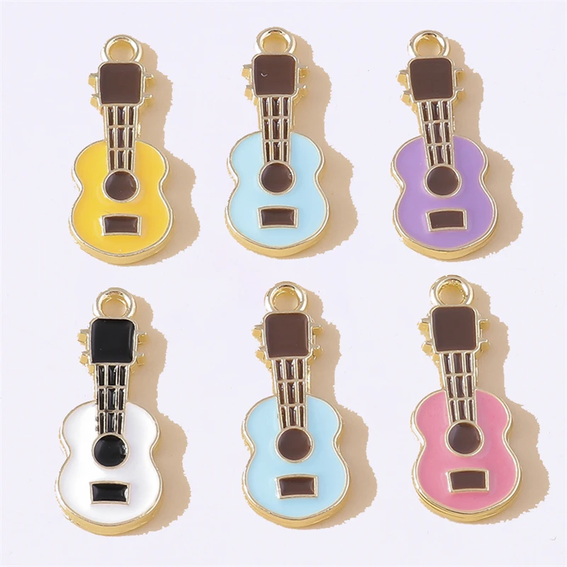 

Duarte 20Pcs/Lot Cute Enamel Music Guitar Charms Pendants for Making Earrings Necklaces Bracelets DIY Crafts Jewelry Findings