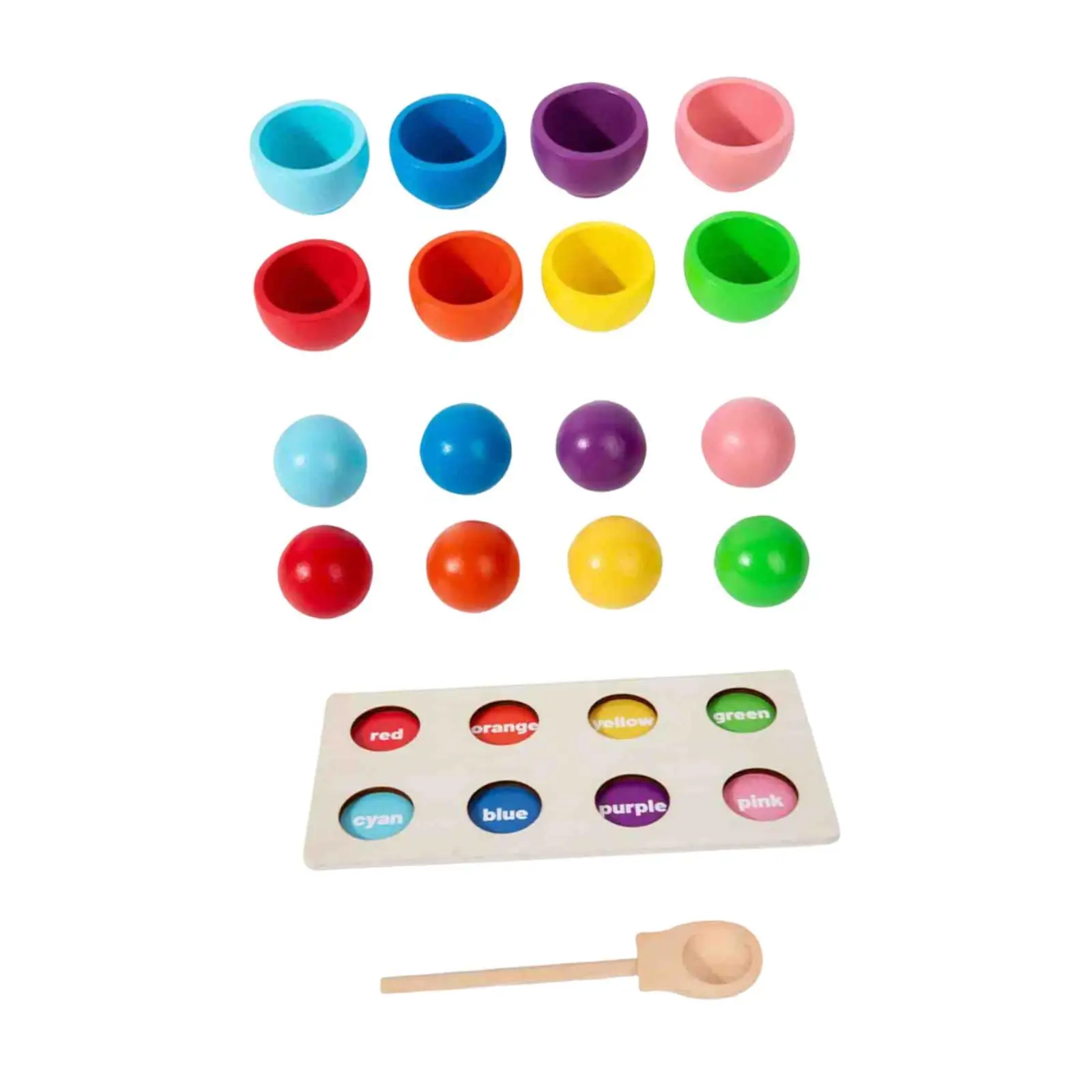 Piłeczki w Kubkach Montessori dla Niemowląt, Zabawka Edukacyjna do Klasyfikacji Kolorów dla Dzieci