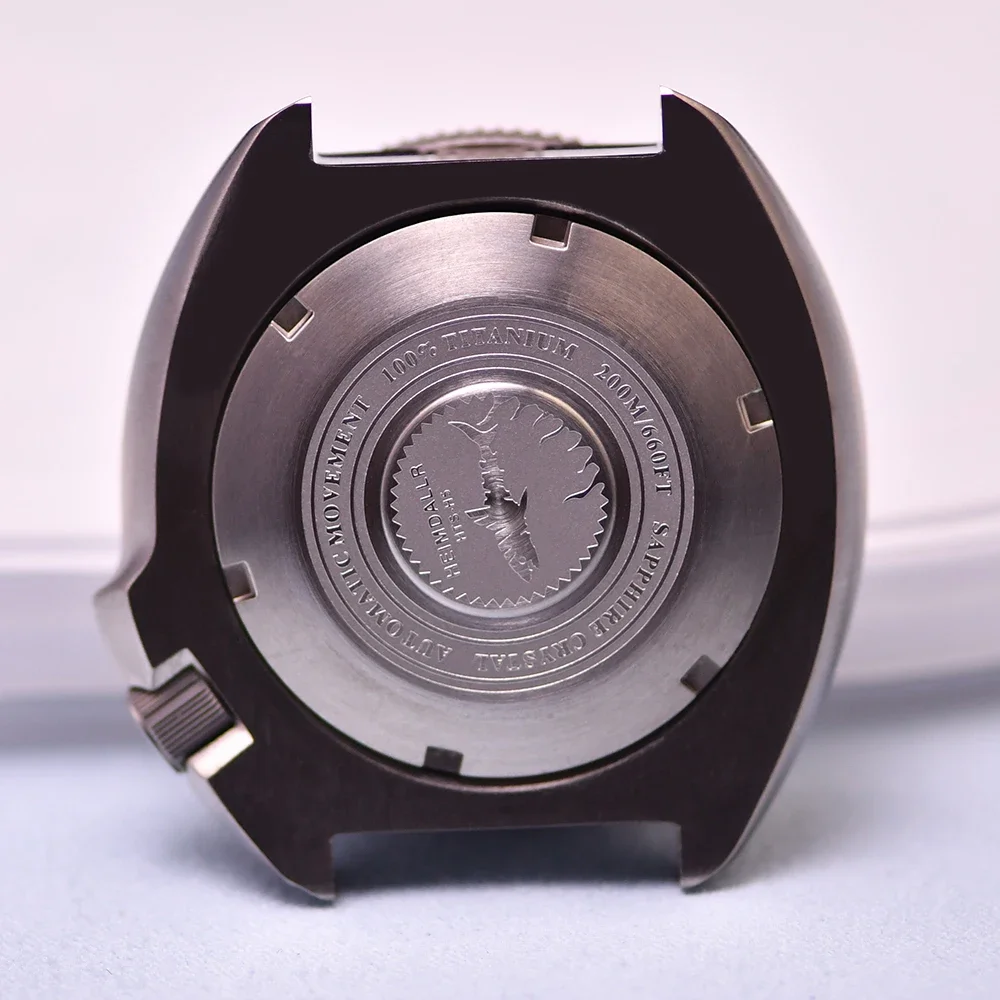 HEIMDALLR 6105 Turtle Titanium Abalone Diving Watch Case Fit NH36 NH35 Movement 200m Waterproof Resistance Transparent Case Back