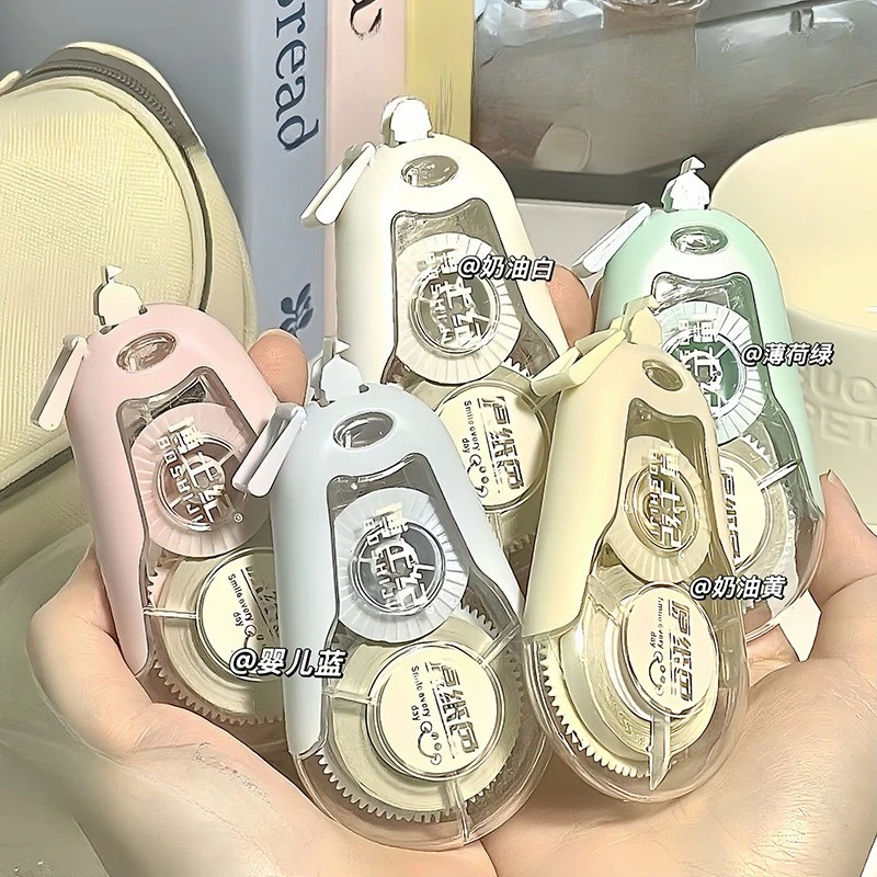 4pc/set Aesthetic Morandi Cream Correction Tape Shockproof P Match Color High Capacity Gel Pen Correction Tape for School Office