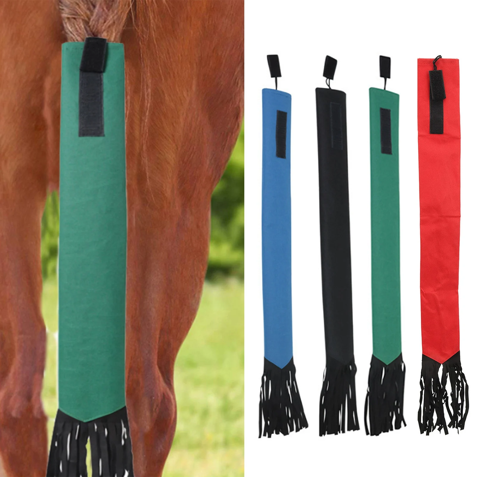 Horse Tail Bag Nonwoven Fabric Waterproof Breathable Horse Tail Protector Guard with Fringe Horse Tail Protective Sleeve