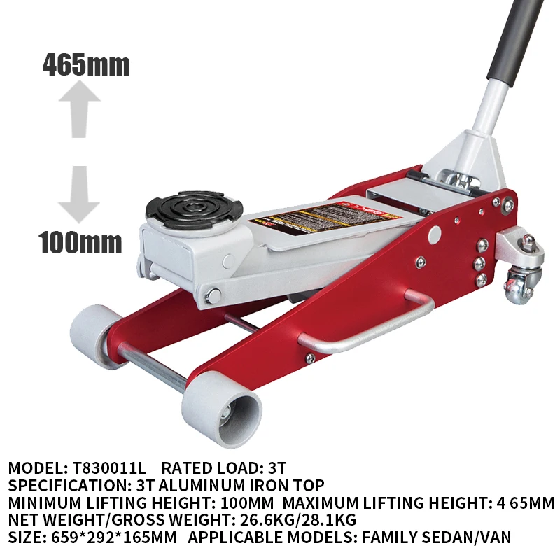 Hydraulic Low Profile Aluminum and Steel Racing Floor Jack with Dual Piston Quick Lift Pump 1.5-3 Ton Capacity Black