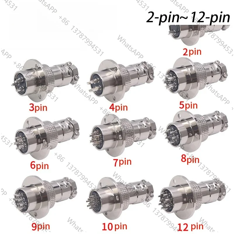 5pcs GX20 2 3 4 5 6 7 8 9 10 12 Pin bakelite Male Female Cable Aviation Circular Plug Socket Connector