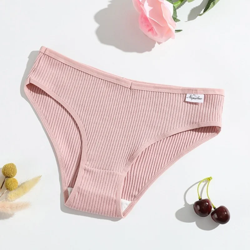 3-teiliges Set Damen Baumwoll-Slips Einfarbig Weiche Atmungsaktive Unterhosen Komfortable Stretch-Slips Sexy Dessous S-XL – Detail 6