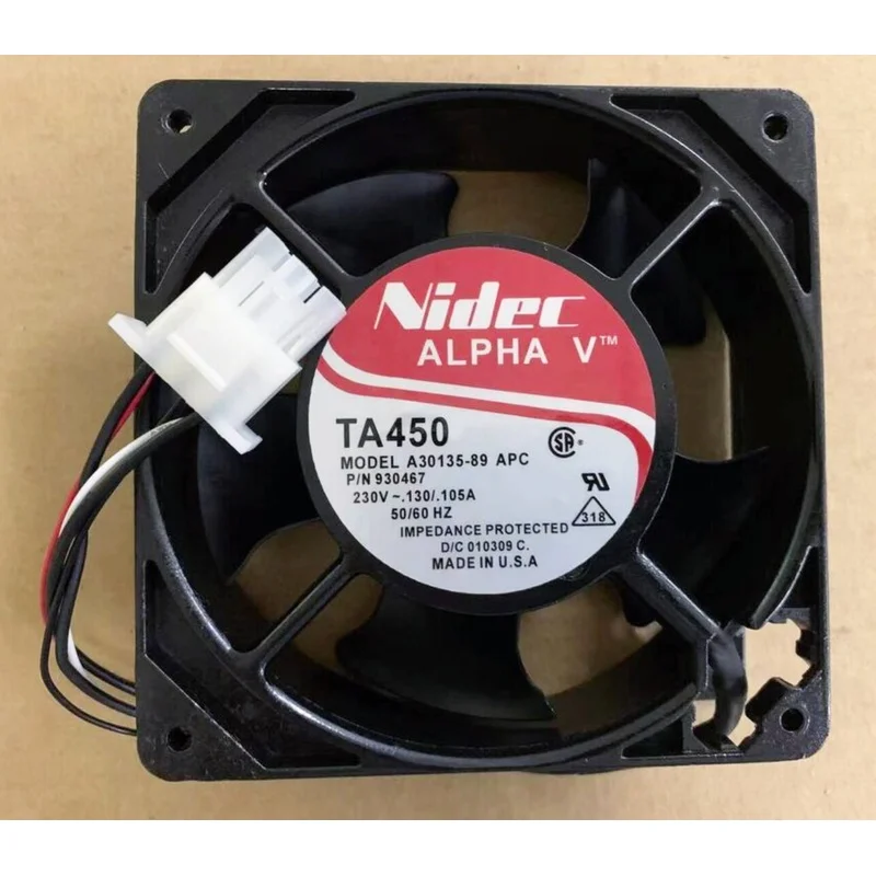 A+for NIDEC Fan TA450 A30135-89 930467 AC 230V 12038 12CM 5 PIN Quality assurance