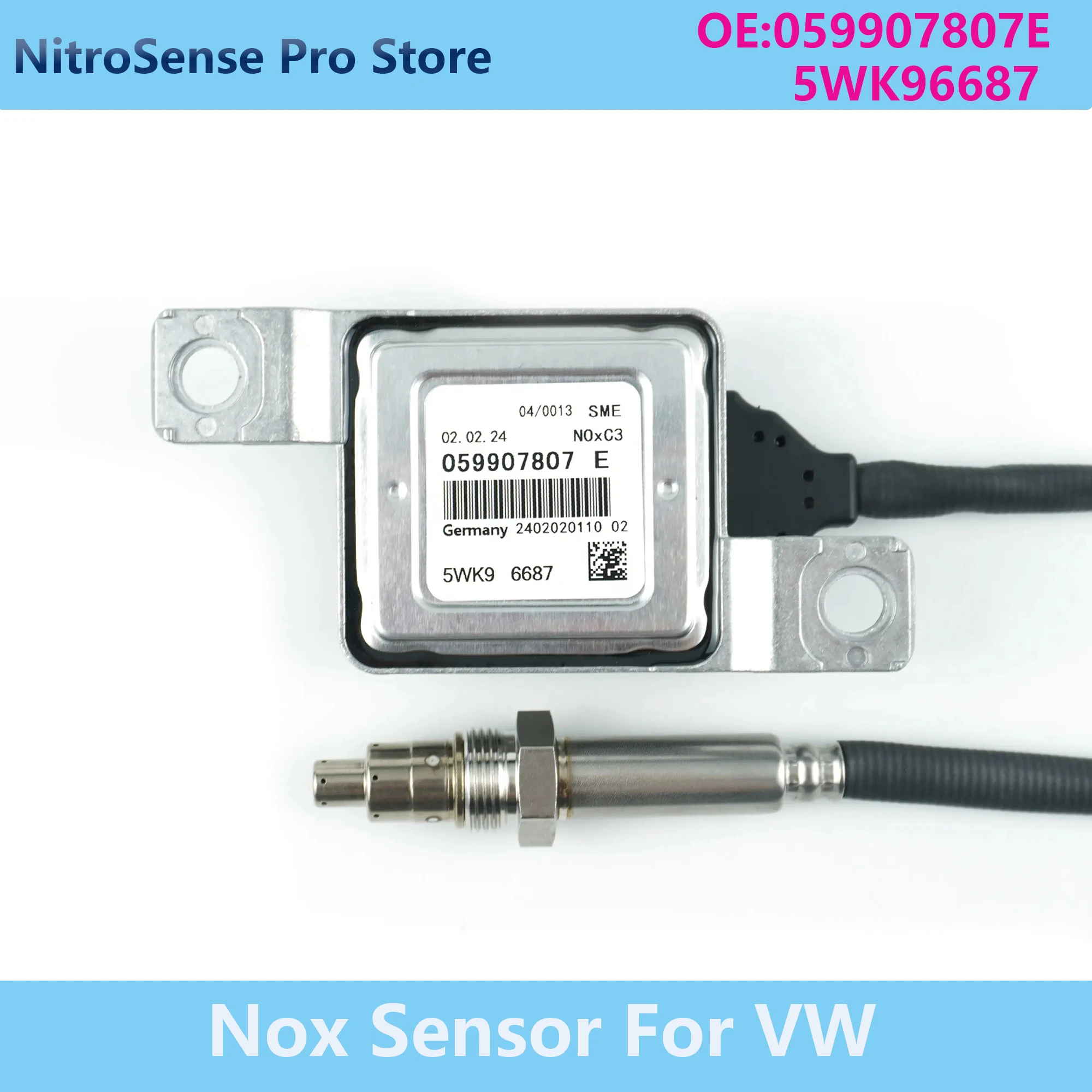 

059907807E 5WK96687 Brand New Nitrogen Oxide Sensor Fits For VW AUDI Q3 Q5 Q7 A1 A4 A5 A6 A7 A8 Part 5WK9 6687 059907807 E
