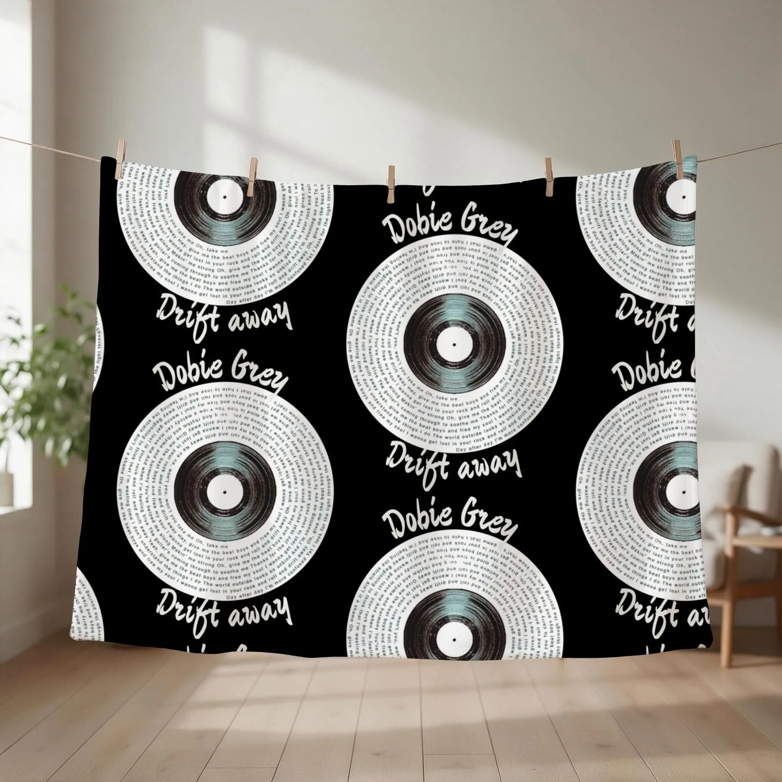 drift away Dobie Gray, lyric Throw Blanket for babies Cute Plaid Shaggy Comforter Blankets