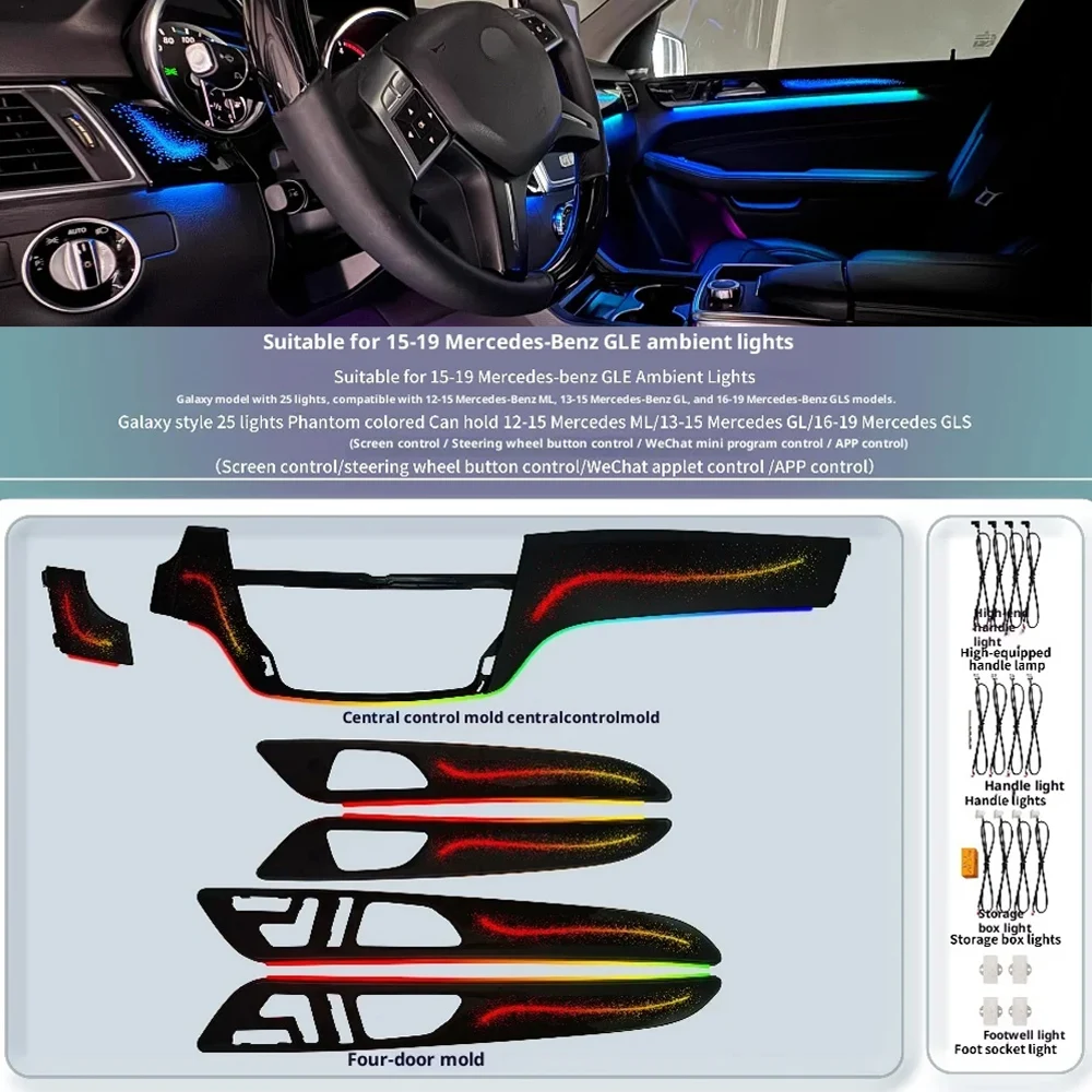 

Steering wheel button control LED Atmosphere Lamp For Mercedes-Benz GL ML GLE GLS W166 X166 4D Rotary Treble Speaker