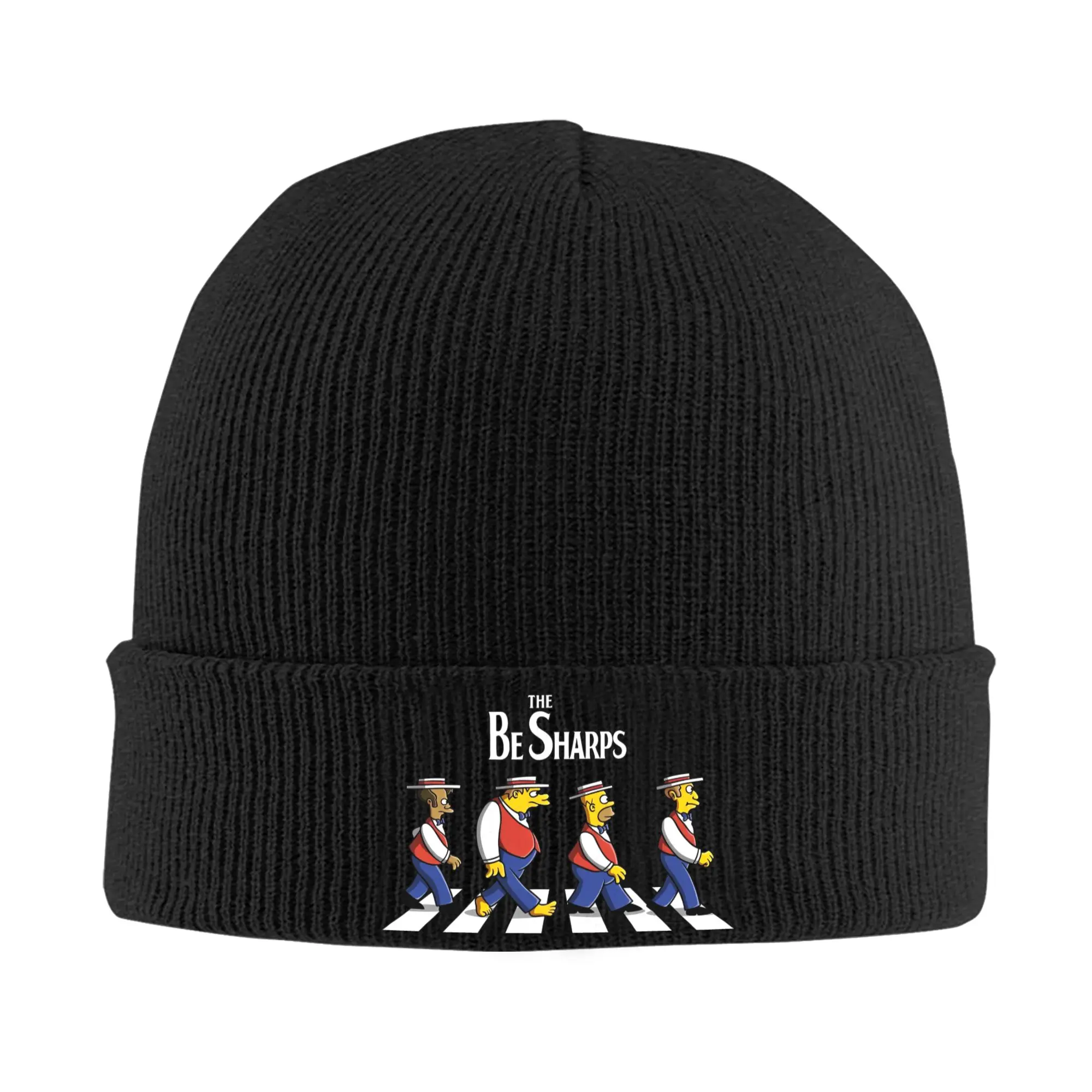Unisex The Be Sharps-The S-simpsons Cartoon Beanie Hats  Casual Knitted Hat Autumn Winter Kpop Caps Design Elastic Bonnet Hats