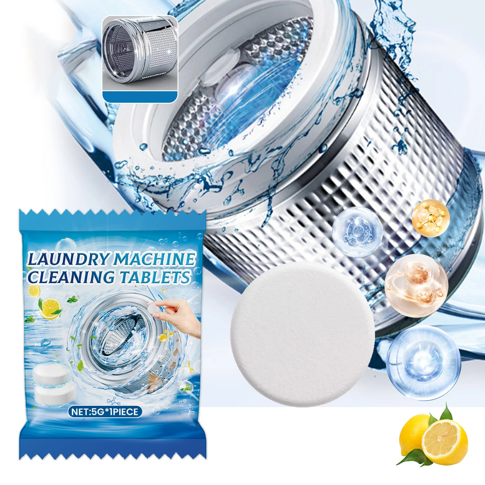 Washing Machine Cleaning Effervescent Tablets, Powerful Dirt Removal, Cleaning Effervescent Tablets, Powerful Cleaning Tablets