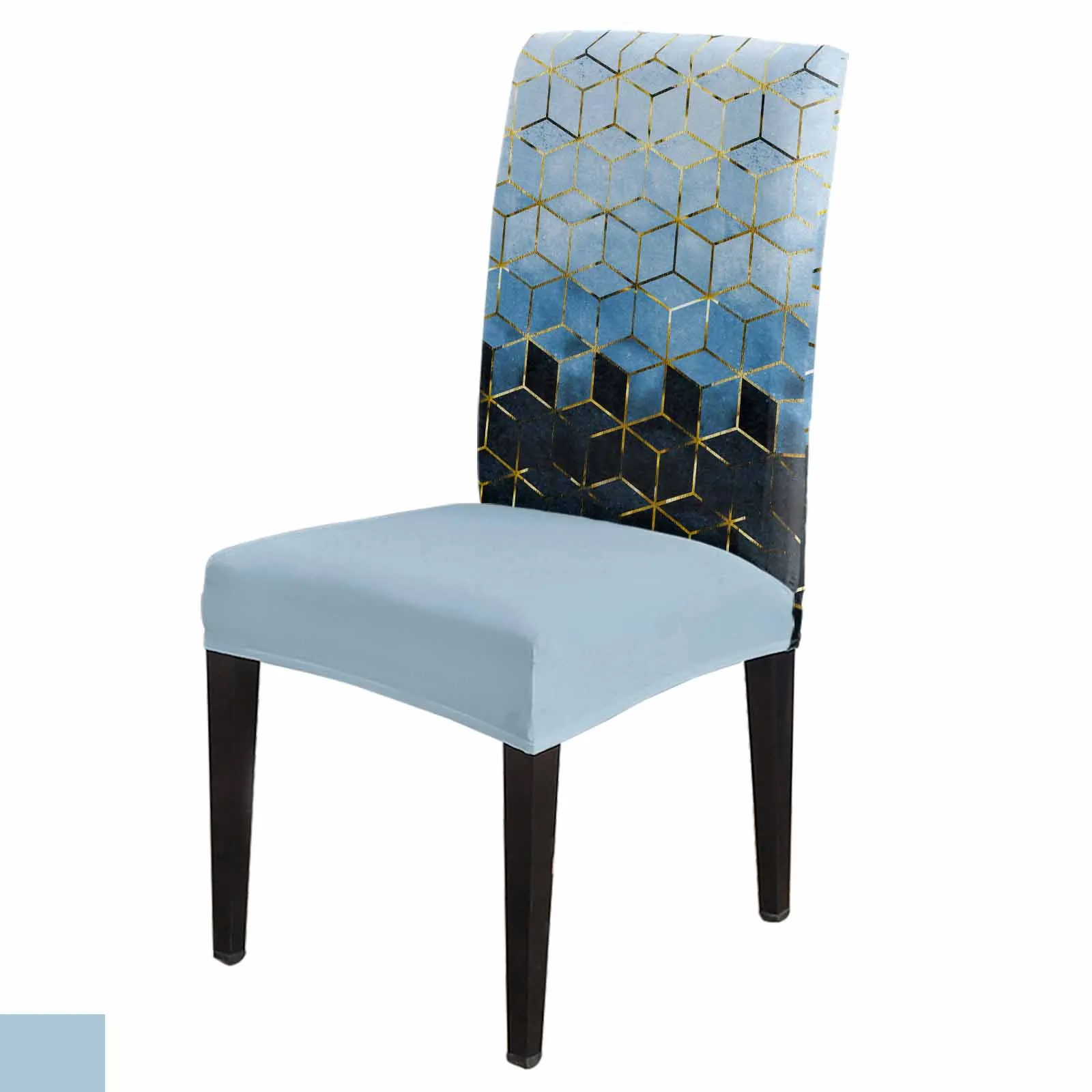 Geometric Abstract Art Dining Chair Covers Spandex Stretch Seat Cover for Wedding Kitchen Banquet Party Seat Case