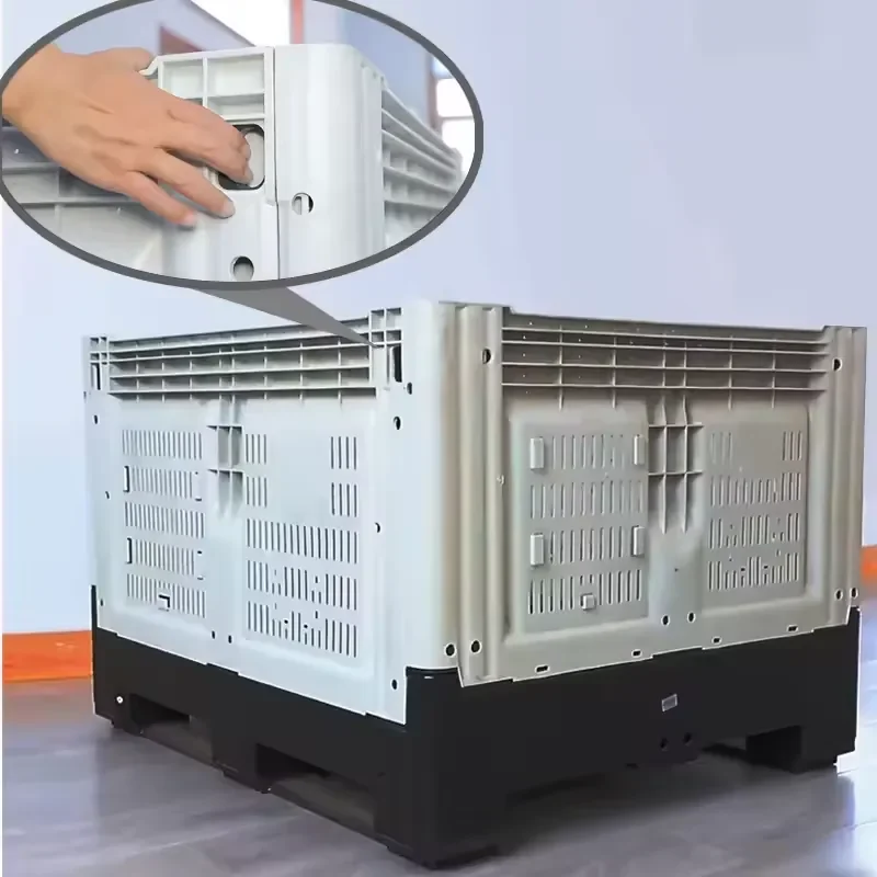 Big Bulk Plastic Box Pallet 1200x1000x975 Warehouse Use Plastic Pallet Foldable Box Pallet Box Containers With Lids