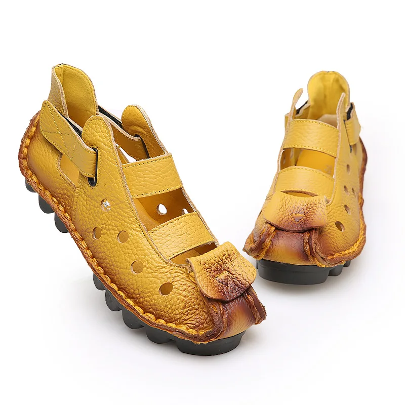 Designer shoes personality pure manual national wind restoring ancient ways leather sandals the first layer leather head hollow